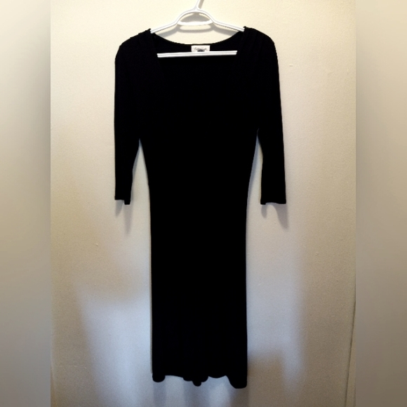 Calvin Klein Faux Wraparound Black Dress - Picture 1 of 5